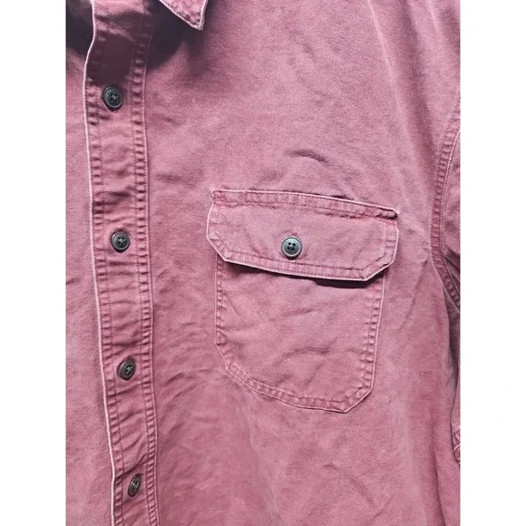 Red Head Men's Red Short Sleev Denim Shirt Casual Button-Up Western Style Sz 3xl - Picture 5 of 13